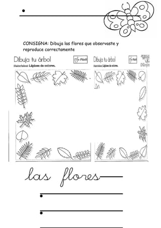 CONSIGNA: Dibuja las flores que observaste y
reproduce correctamente
 