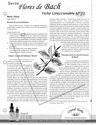 Flores de Bach - Fichas