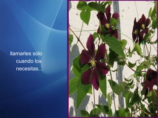 llamarles sólo
cuando los
necesitas…
 