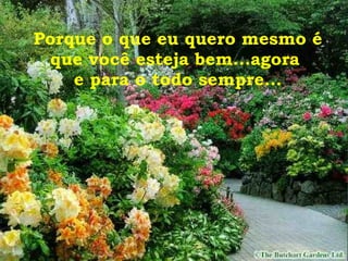 Porque o que eu quero mesmo é que você esteja bem...agora  e para o todo sempre... 