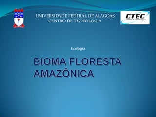 UNIVERSIDADE FEDERAL DE ALAGOAS CENTRO DE TECNOLOGIA Ecologia BIOMA FLORESTA AMAZÔNICA 
