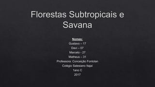 FLORESTAS SUBTROPICAIS E SAVANAS