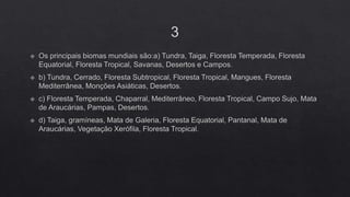 FLORESTAS SUBTROPICAIS E SAVANAS