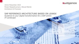 SAP REFERENCE ARCHITECTURE BASED ON LEANIX
Guidance to your digital transformation for a SAP centric
IT-Landscape
22nd of November 2018
Florian Masjosthusmann, Manuel Männle
Architecture & Processes
29.11.2018
 