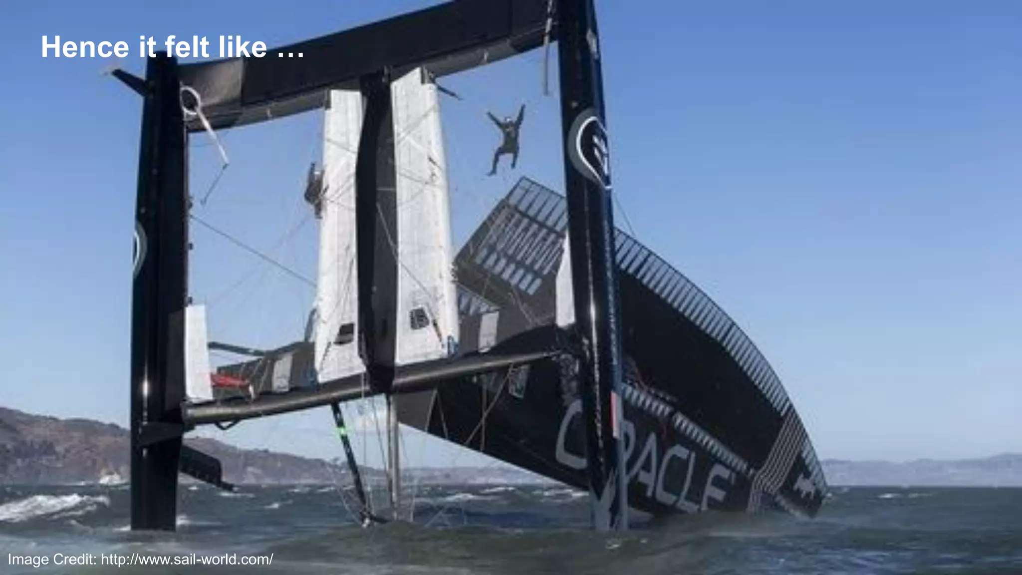 5
Hence it felt like …
Image Credit: http://www.sail-world.com/
 