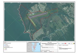 DATA: REVISÃO:14/10/2015 Ø
Nº DES. JGP:CurvaRuído.mxd
BASE:
Limites Municipais, Hidrografia: Base de Dados do IBGE, 1:250000;
Sedes Municipais: DNIT, 1:500000;
Imagem de Satélite: Imagens Digital Globe. Servidor WMS ArcGis (2012).
Florianópolis
Santa
Catarina
146000.000000
146000.000000
148000.000000
148000.000000
150000.000000
150000.000000
152000.000000
152000.000000
154000.000000
154000.0000006930000.000000
6934000.0000006936000.0000006938000.000000
±
LOCALIZAÇÃO DA ÁREA EM DETALHE
Santo
Amaro Da
Imperatriz
Paulo Lopes
Antônio
Carlos
São José
FlorianópolisSão Pedro De
Alcântara
Palhoça
Biguaçu
0 1 20.5 km
Escala
Projeção: Universal Transversa de Mercator - UTM
Sistema Geodésico de Referência: Sirgas 2000
Legenda
±
1:25,000
Limite Patrimonial Existente
Pistas do Aeroporto (2014)
Hidrografia
Massa D'Água
Limites dos Municípios
Divisas Estaduais
Curvas de Ruído (Modelagem para 2014)
DNL 65
DNL 70
DNL 75
ANEXO 3:
Relatório 3 - Estudos Ambientais
Curvas de Ruído do Aeroporto Internacional
Hercílio Luz - Florianópolis, SC
 