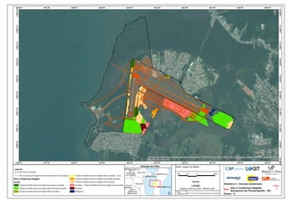 Source: Esri, DigitalGlobe, GeoEye, Earthstar Geographics, CNES/Airbus DS, USDA, USGS, AEX, Getmapping, Aerogrid, IGN, IGP, swisstopo, and
the GIS User Community
-448.757
-448.757
-447.757
-447.757
-446.757
-446.757
-445.757
-445.757
-444.757
-444.757
-443.757
-443.757
-442.757
-442.757
-441.757
-441.757
-440.757
-440.757
-439.757
-439.757
6.899.974
6.900.574
6.900.574
6.901.174
6.901.174
6.901.774
6.901.774
6.902.374
6.902.374
6.902.974
6.902.974
6.903.574
6.903.574
6.904.174
6.904.174
6.904.774
6.904.774
6.905.374
6.905.374
ANTONIO CARLOS
SAO JOSE
SAO
PEDRO DE
ALCANTARA
PALHOCA
SANTO
AMARO DA
IMPERATRIZ
AGUAS
MORNAS FLORIANOPOLIS
FLORIANOPOLIS
FLORIANOPOLIS
Situação da Folha
Mapa:
Relatório 3 - Estudos Ambientais
Folha:
1Uso e Cobertura Vegetal
Aeroporto de Florianópolis - SC
Legenda
Limite Atual do Aeroporto
Fig. JGP: SIRF23_Prospecção Arqueológica-A3_20151006
Projeção UTM Fuso 22S - SIRGAS 2000
1:25.000
BASE: Imagem de Satélite
660 0 660330 m
Escala
Data:
14/12/2015
Plano Conceitual de Desenvolvimento do Aeroporto de Florianópolis
Uso e Cobertura Vegetal
Classe
Floresta Ombrófila Densa em Estágio Avançado de Sucessão
Floresta Ombrófila Densa em Estágio Médio/Avançado Sucessão
Floresta Ombrófila Densa em Estágio Médio Sucessão
Floresta Ombrófila Densa em Estágio Médio Sucessão + Pinus
Floresta Ombrófila Densa em Estágio Inicial/ Médio Sucessão
Floresta Ombrófila Densa em Estágio Inicial Sucessão
Eucalipto + Floresta Ombrófila Densa em Estágio Inicial Sucessão
Eucalipto
Manguezal
Anexo - 8
Consultoria e
Participações Ltda.
 