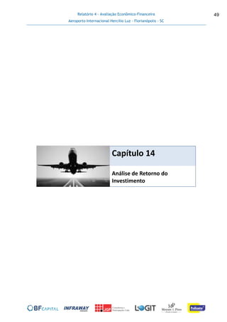 Relatório 4 - Avaliação Econômico-Financeira
Aeroporto Internacional Hercílio Luz - Florianópolis - SC
49
Capítulo 14
Análise de Retorno do
Investimento
 