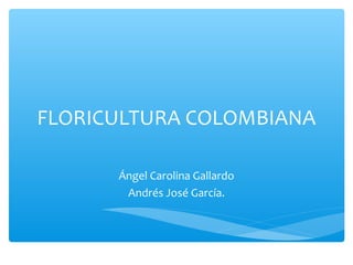 FLORICULTURA COLOMBIANA 
Ángel Carolina Gallardo 
Andrés José García. 
 