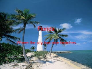 Florida Where the city has nice beaches. 