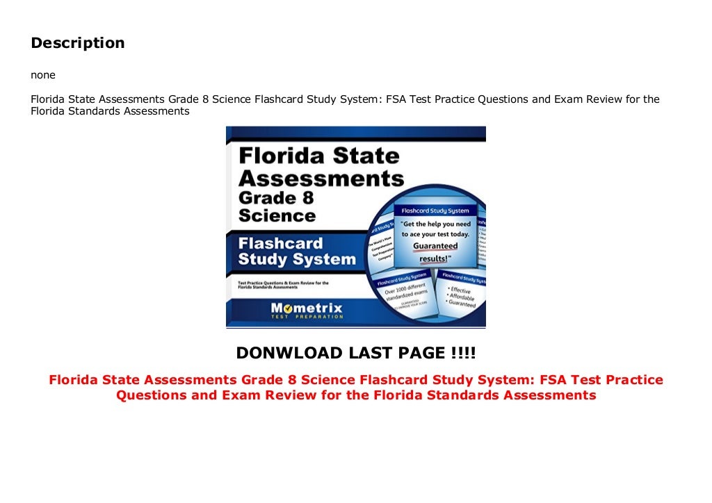 Florida State Assessments Grade 8 Science Flashcard Study System FSA
