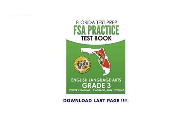 FLORIDA TEST PREP FSA Practice Test Book English Language Arts Grade
