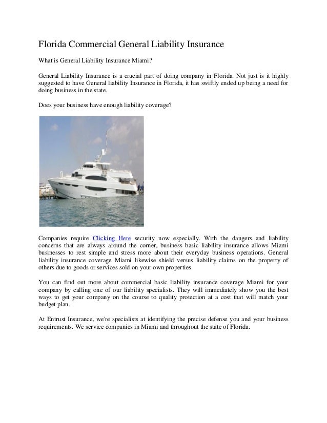Florida commercial general liability insuranc6