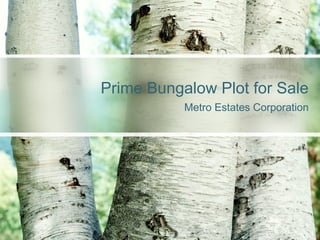 Prime Bungalow Plot for Sale
           Metro Estates Corporation
 