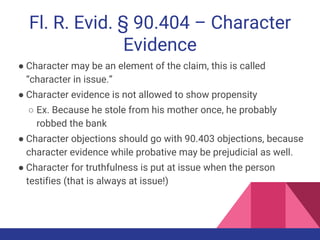 Florida evidence | PPTX