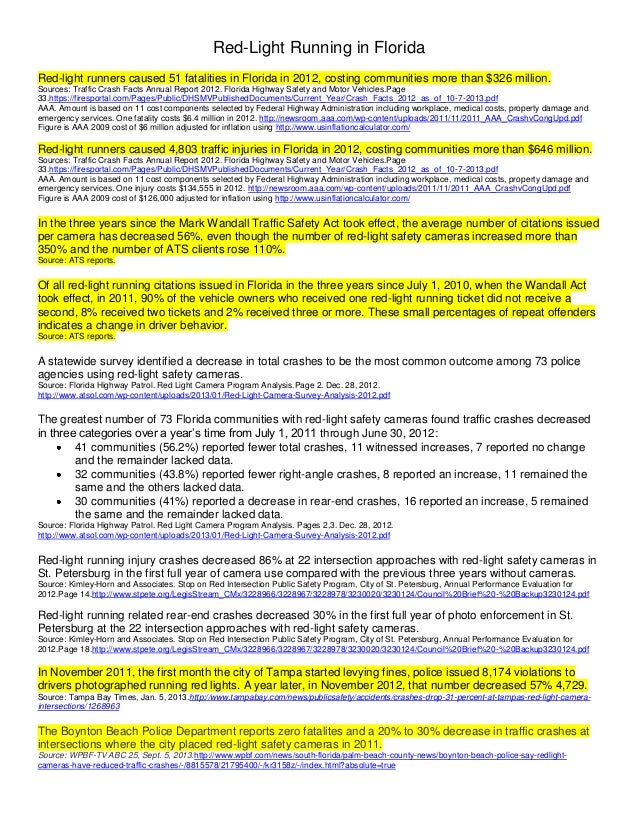 Running A Red Light Ticket >> Florida Red Light Running Fact Sheet Running A Red Light Ticket >> Florida Red Light Running Fact Sheet