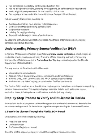 Florida Registered Nurse License Verification: A Comprehensive ...