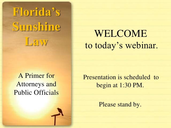 Florida's Sunshine and Public Records Laws