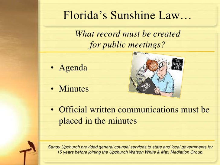 Florida's Sunshine and Public Records Laws