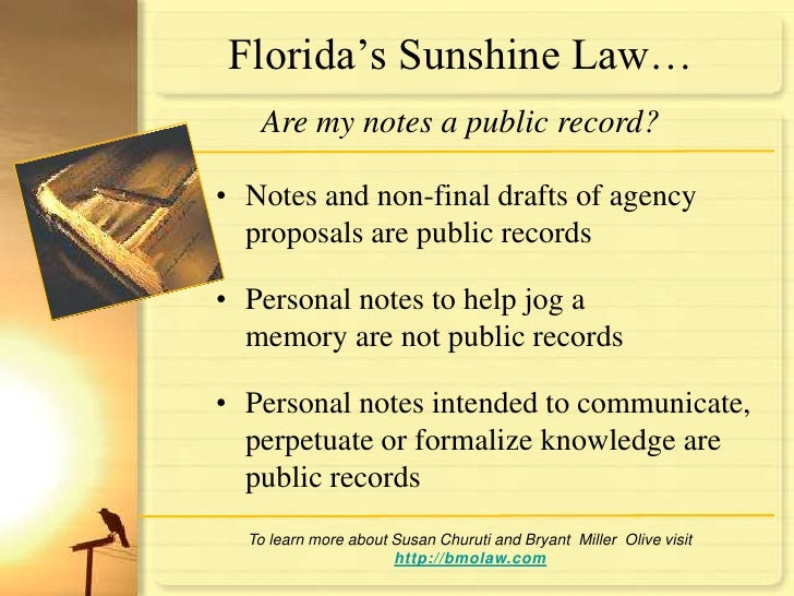 Florida's Sunshine and Public Records Laws