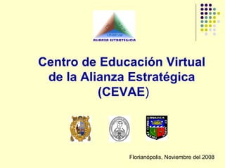 Centro de Educación Virtual de la Alianza Estratégica (CEVAE ) Florianópolis, Noviembre del 2008 