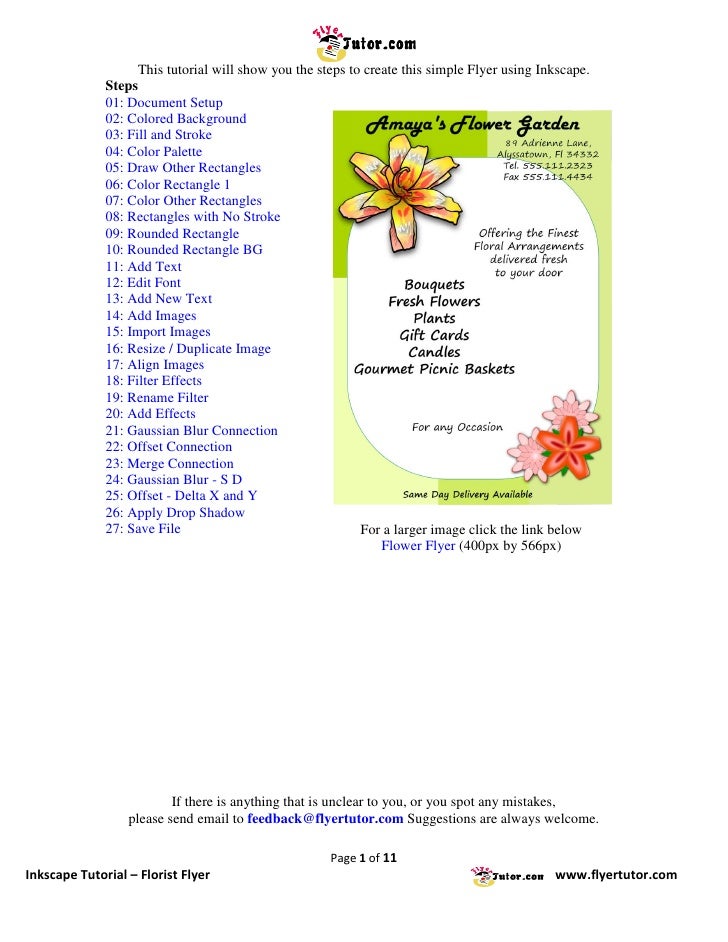 Inkscape Tutorial Flyer | inkscape tutorials florist flyer Inkscape Tutorial Flyer | inkscape tutorials florist flyer