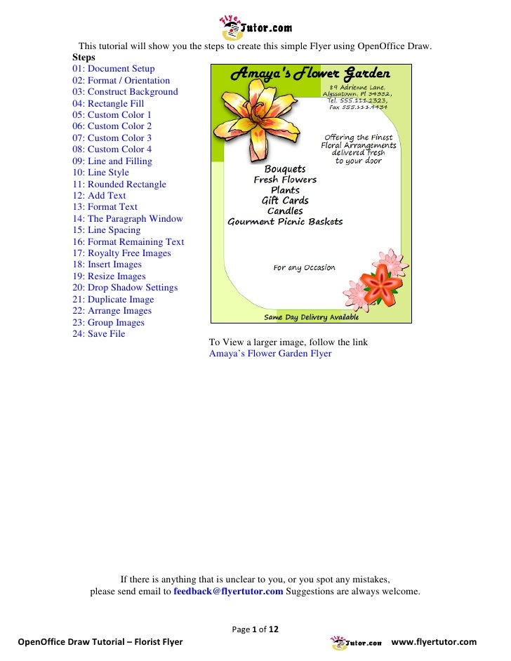 how to make a flyer in open office