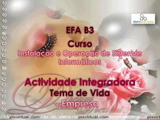 EFA B3 Curso Instalação e Operação de Sistemas Informáticos Tema de Vida Empresa Actividade Integradora 