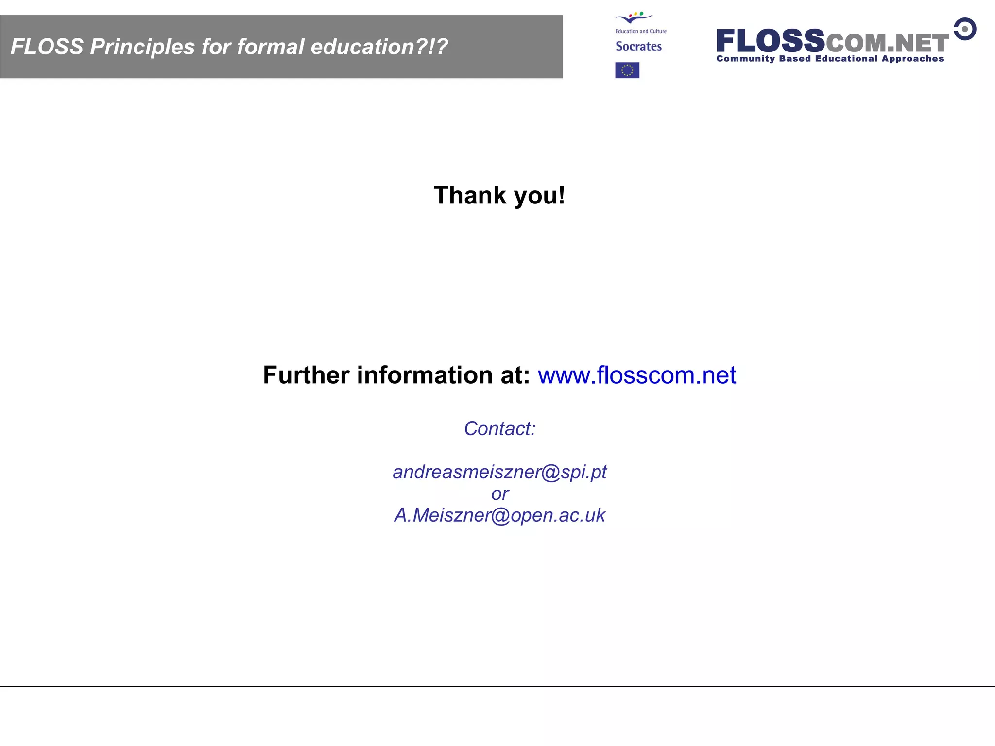 Floss Com: Floss / Open Source Like Learning Models