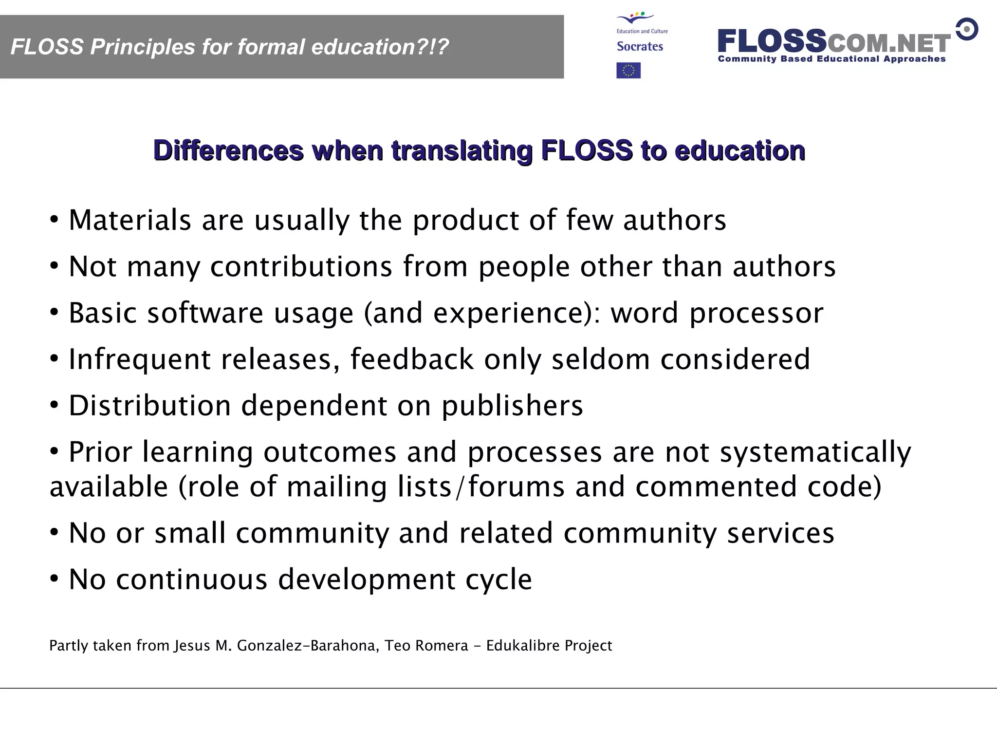 Floss Com: Floss / Open Source Like Learning Models