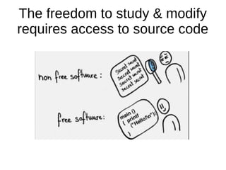 The freedom to study & modify
requires access to source code
 