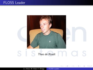 FLOSS Leader
Theo de Raadt
J.J. Amor, M. Vidal, F. Ortega FLOSS Leaders
 