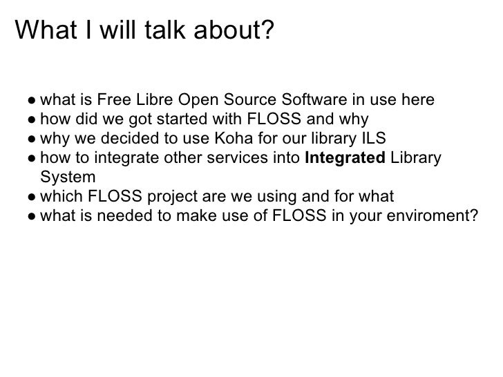 Free Libre Open Source Software at FFZG library