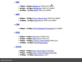 http://tv.yahoo.com
 