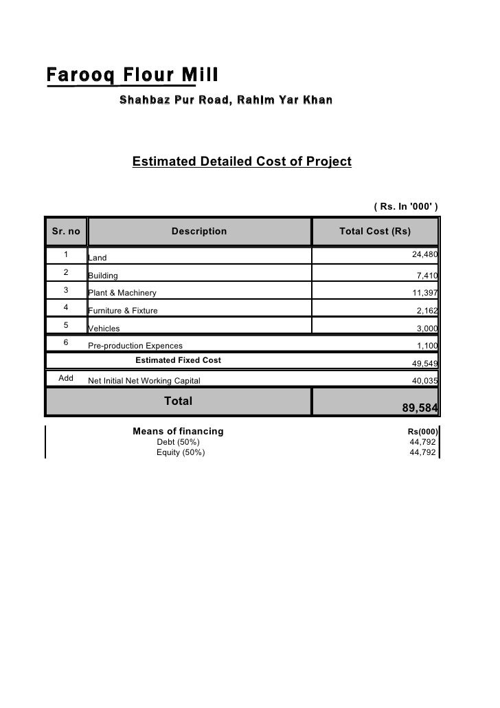 Flour mill feasibility report