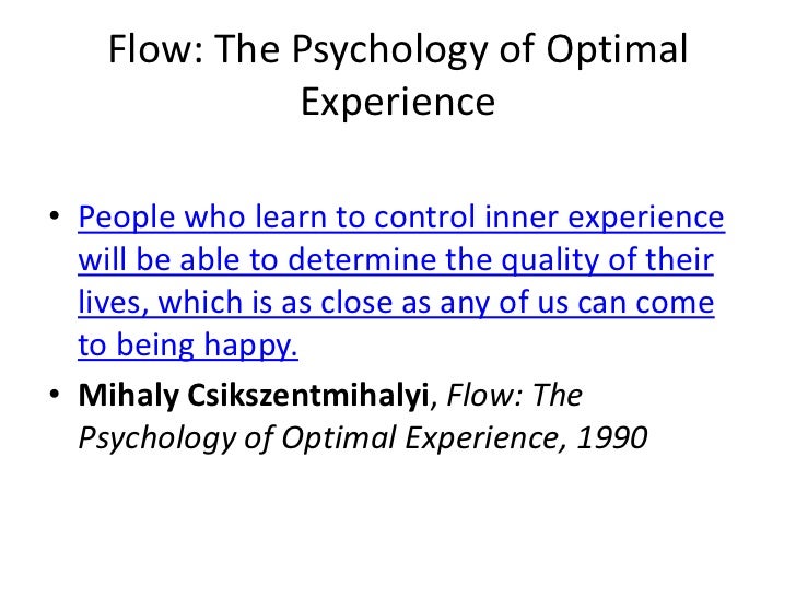 flow the psychology of optimal experience