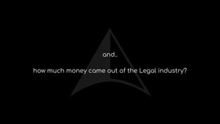 and..
how much money came out of the Legal industry?
 