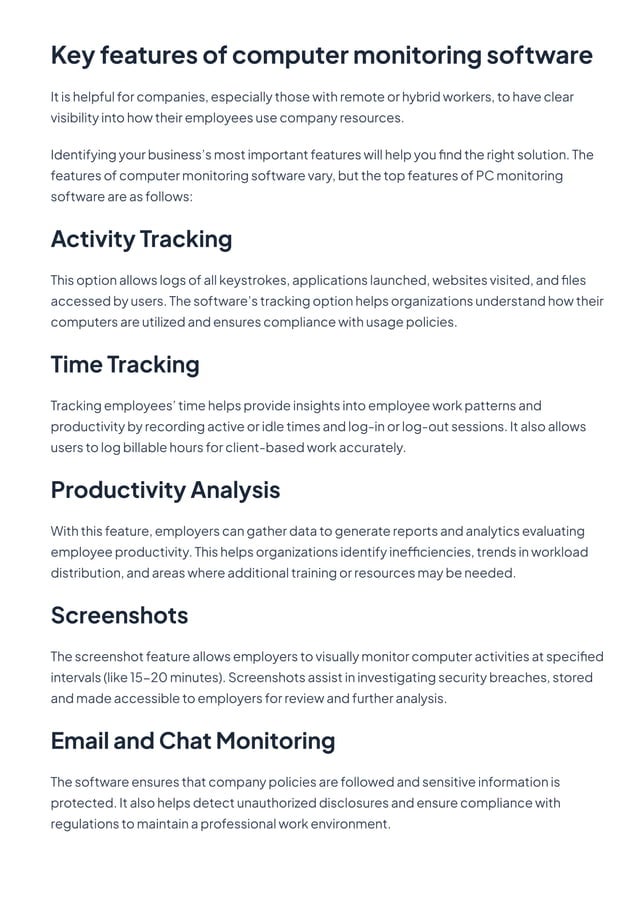 Computer Monitoring: 6 Best PC Monitoring Software | PDF