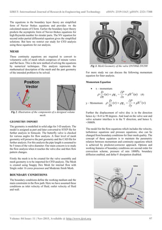 Flow analysis of butterfly valve using cfd | PDF