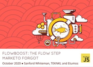 TITLE TEXT
FLOWBOOST: THE FLOW STEP
MARKETO FORGOT
October 2020 ● Sanford Whiteman, TEKNKL and Etumos
 