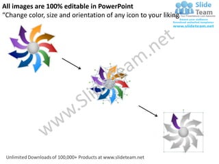 Flow chart 10 diverging arrows form strategy circular network power ...