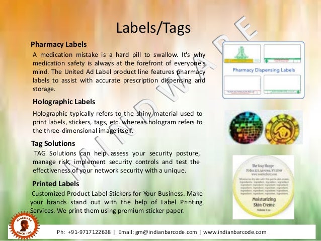 indian barcode corporation labels