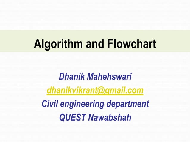 Flowchart and algorithm | PPT