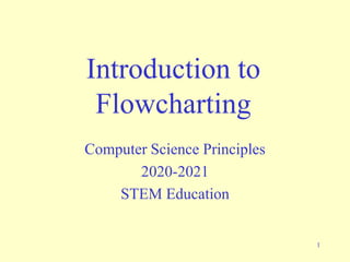1
Introduction to
Flowcharting
Computer Science Principles
2020-2021
STEM Education
 