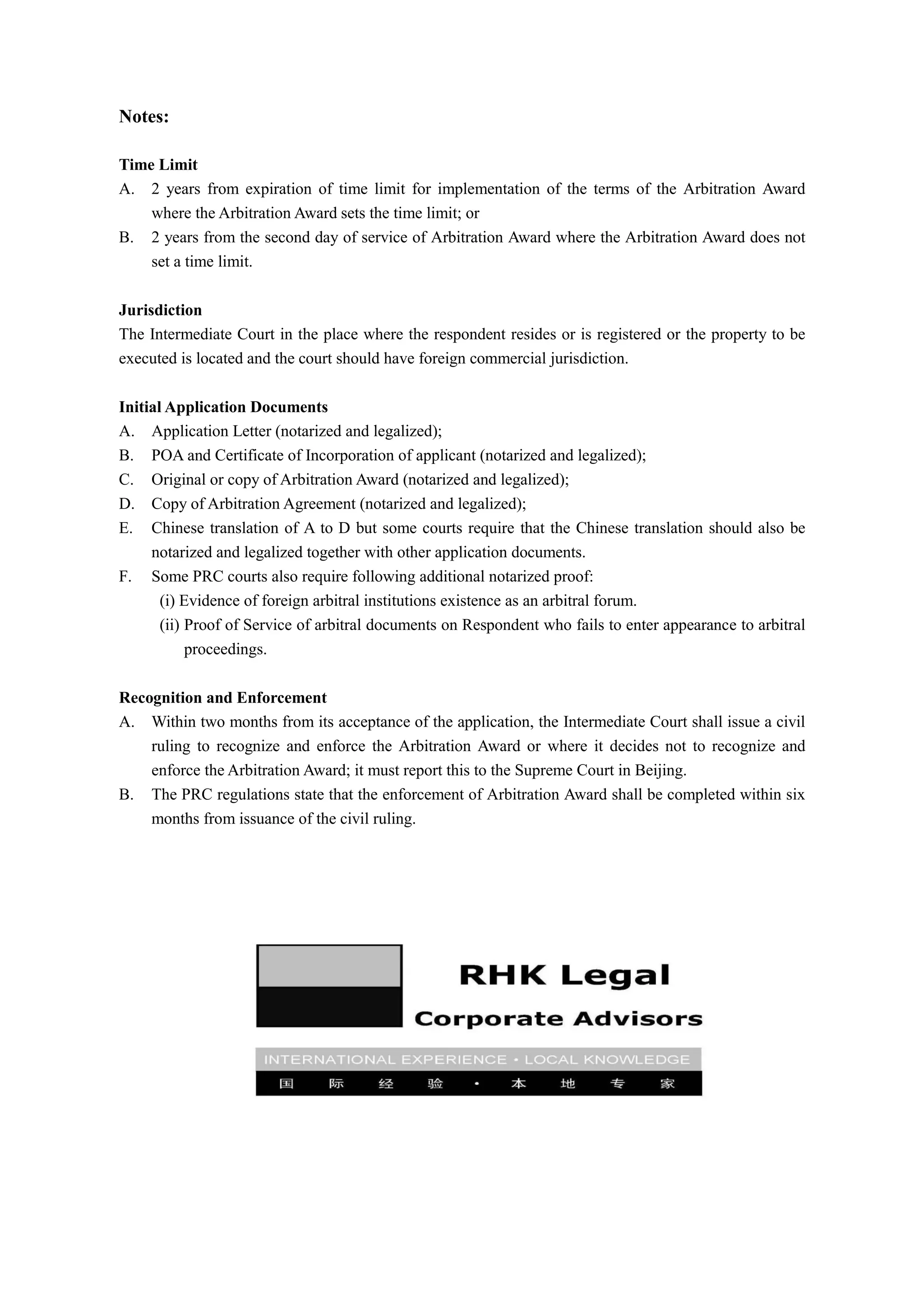 Flow Chart on Enforcement of Foreign Arbitration Awards in China | PDF