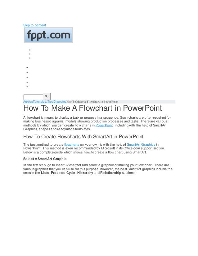 How To Create Flow Chart In Powerpoint