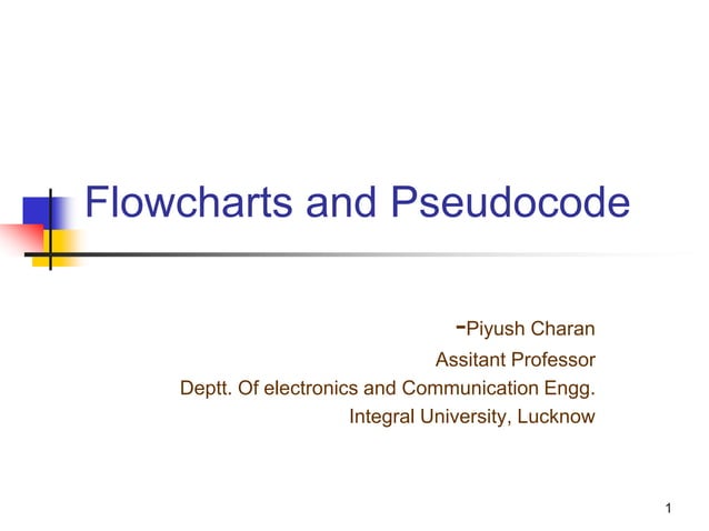Flowcharts and pseudocodes | PPTX