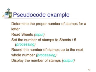 Flowcharts and pseudocodes | PPTX