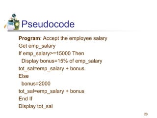 Flowcharts and pseudocodes | PPTX