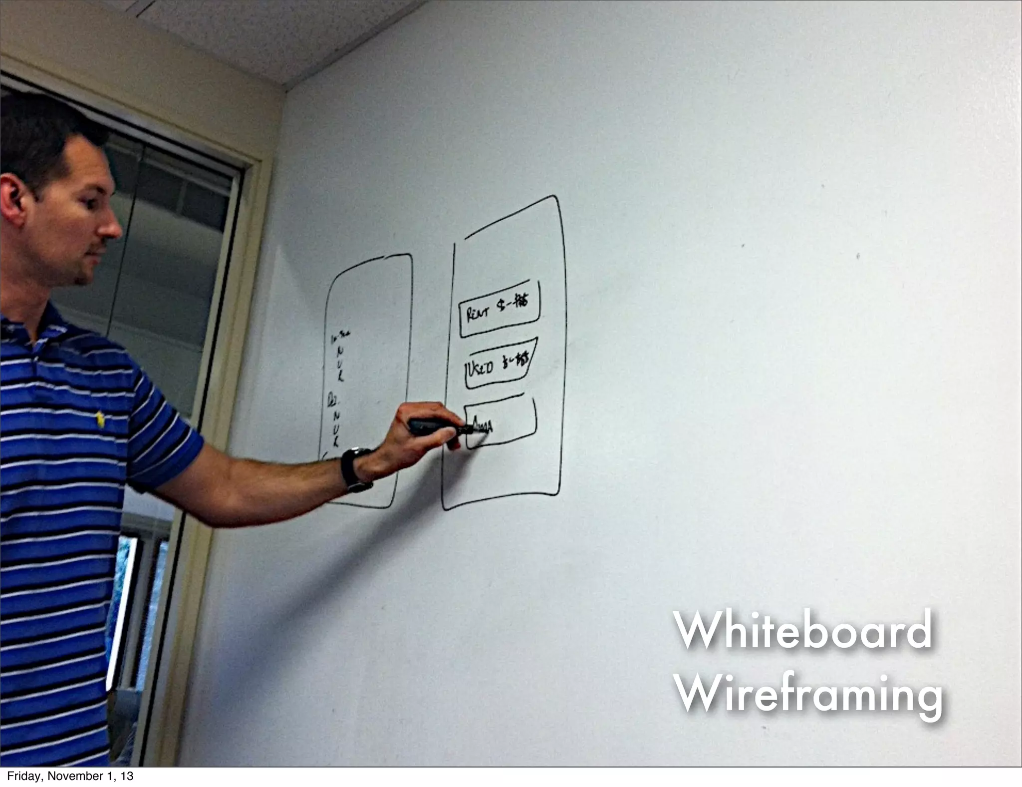 Whiteboard
Wireframing
Friday, November 1, 13

 
